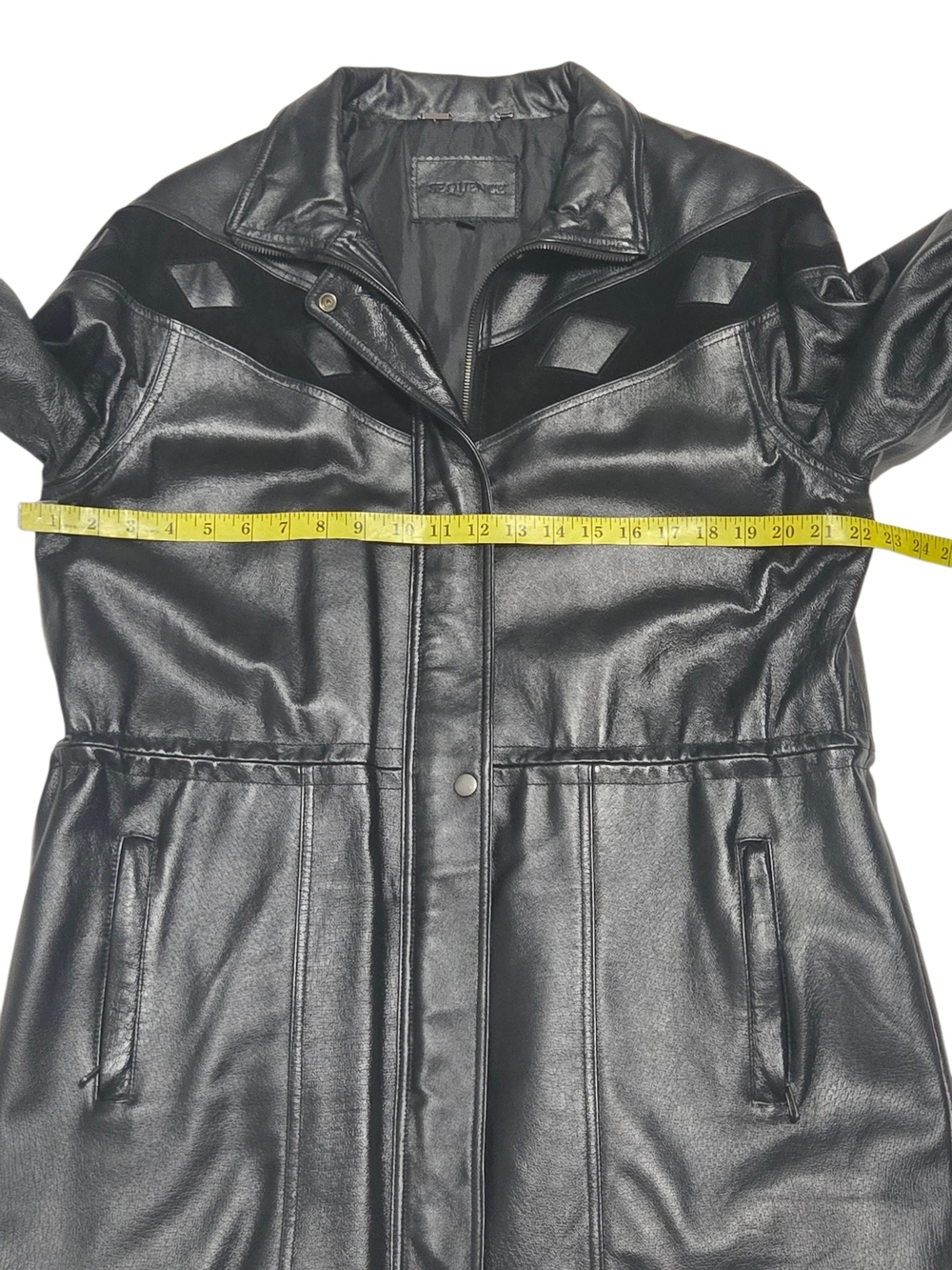 Vintage Sequence Black Genuine Leather & Velvet Western Jacket Women's Size 10 - Picture 8 of 11